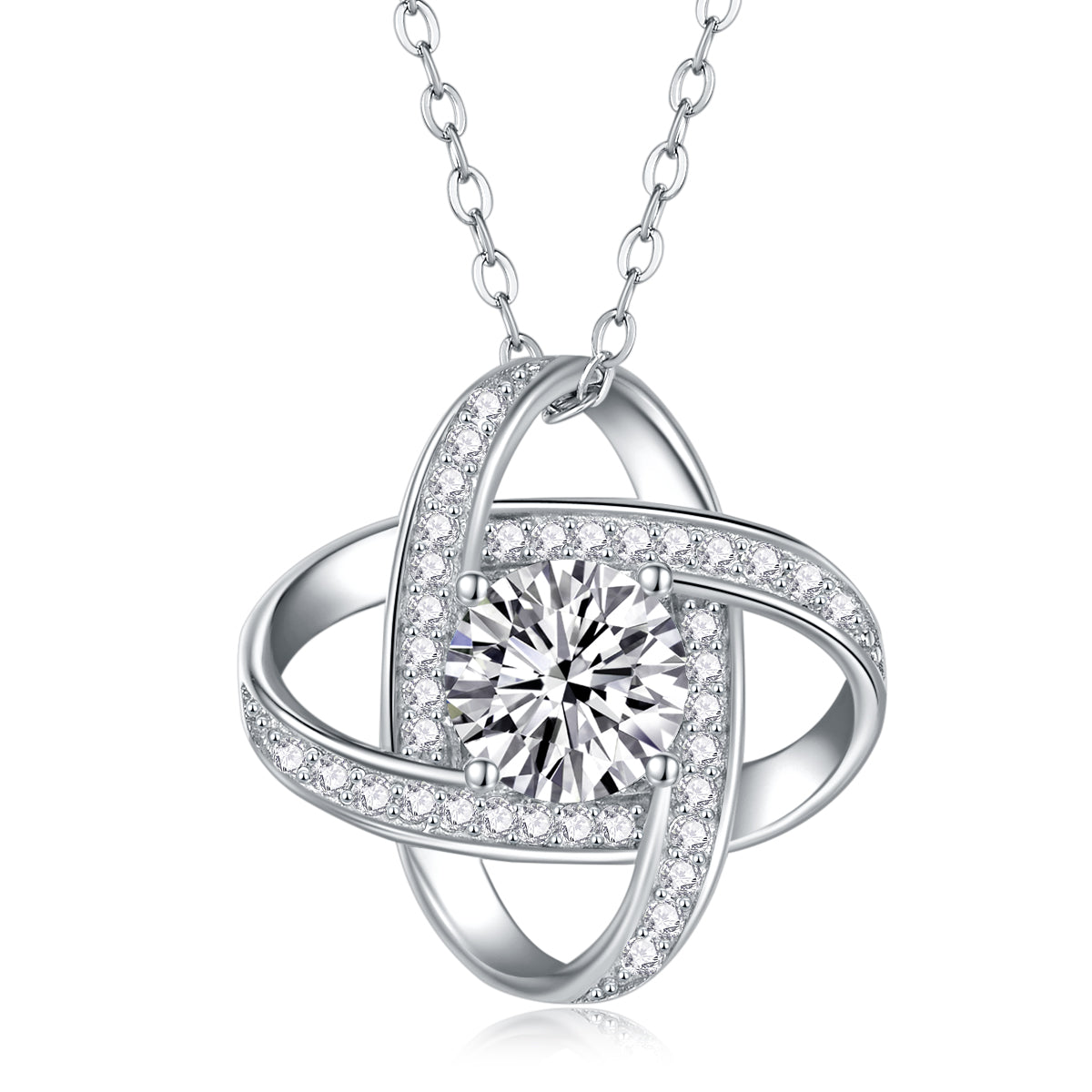 Collier Pendentif Moissanite Cycle | Argent 925 Plaqué Platine