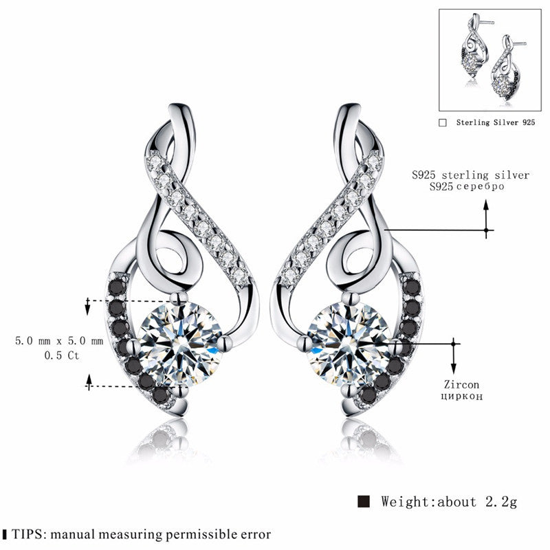 Geometric Zircon Earrings | S925 Sterling Silver