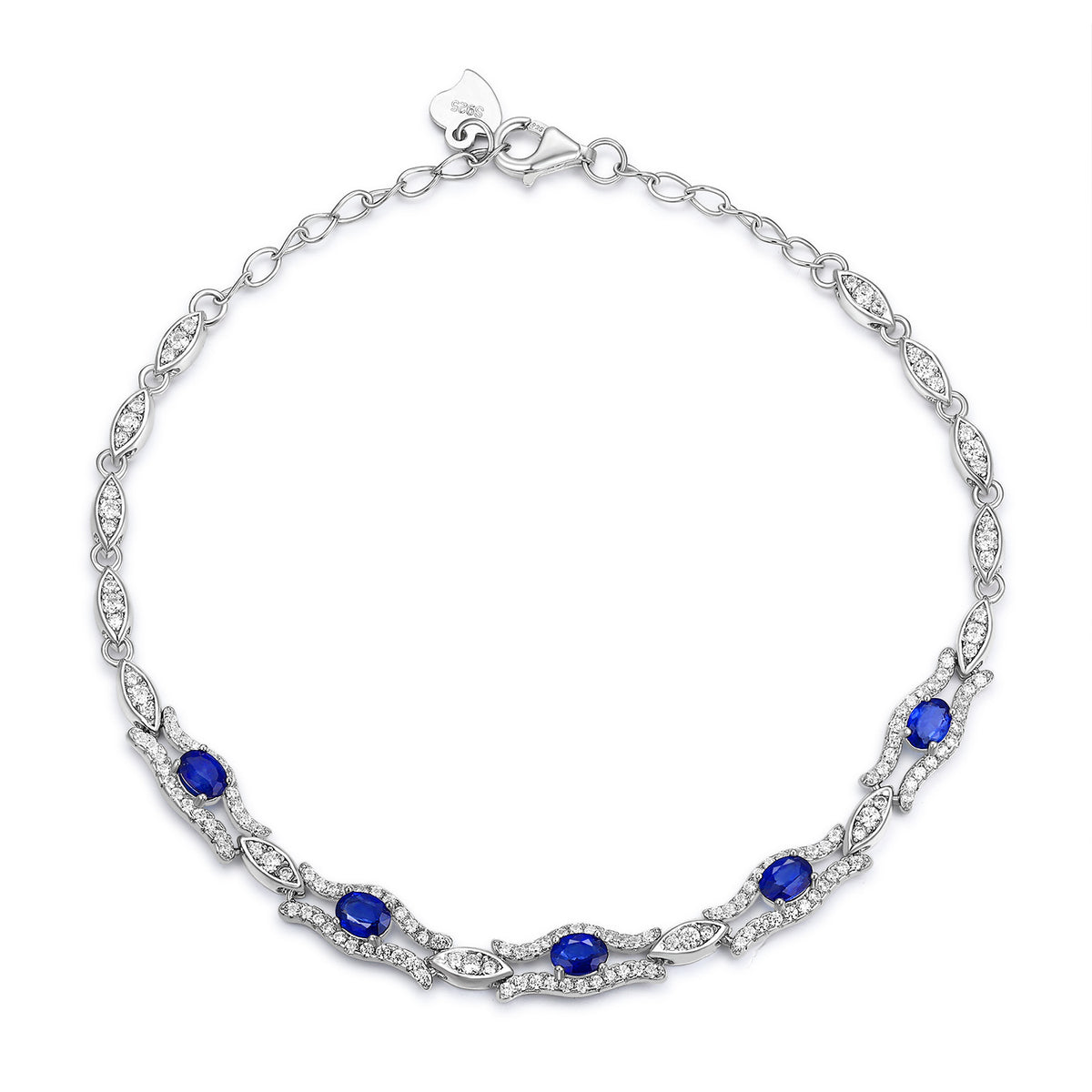 Natural Sapphire Bracelet | S925 Sterling Silver