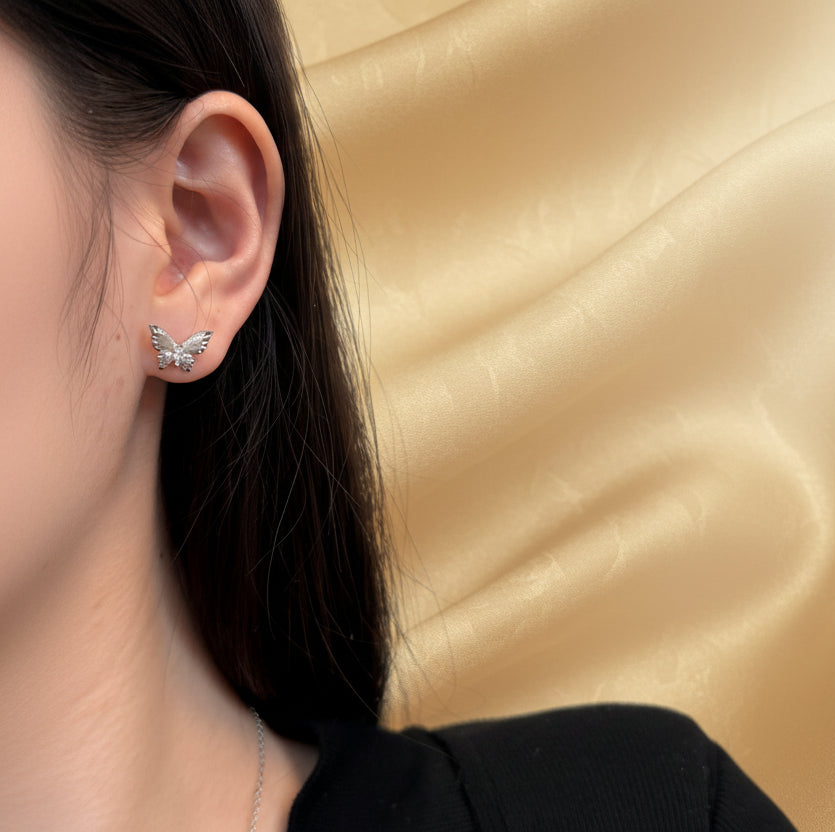 Butterfly Stud Earrings | S925 Sterling Silver
