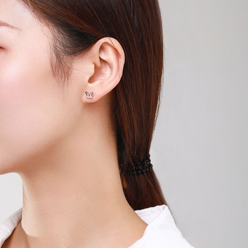 Hollow Butterfly Stud Earrings | S925 Sterling Silver Women's