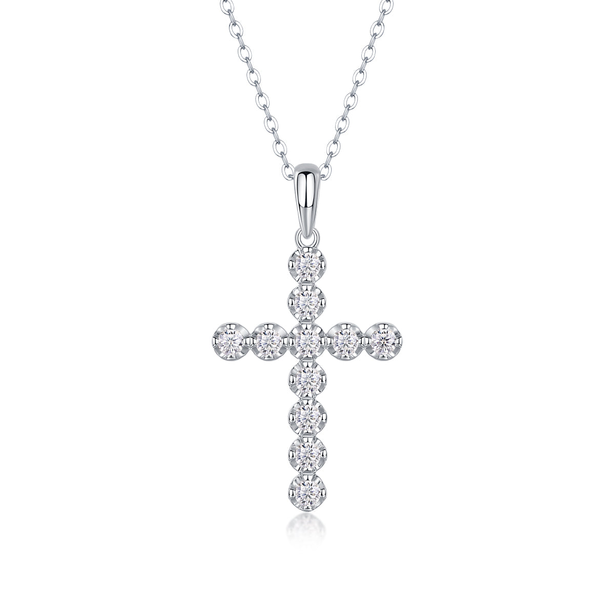 Moissanite Diamond Cross Necklace | S925 Sterling Silver
