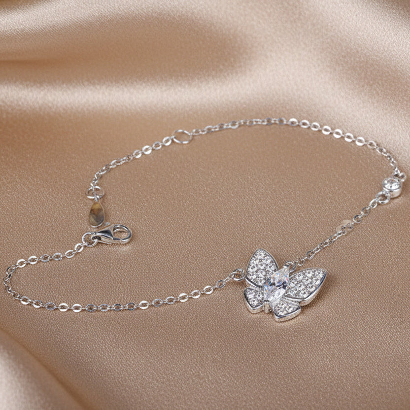 Bracelet réglable avec nœud en zircon | Argent sterling S925