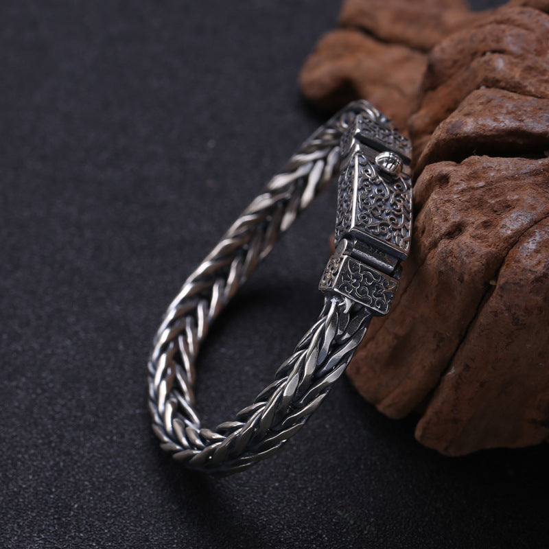 Braided Rattan Bracelet | S925 Sterling Silver