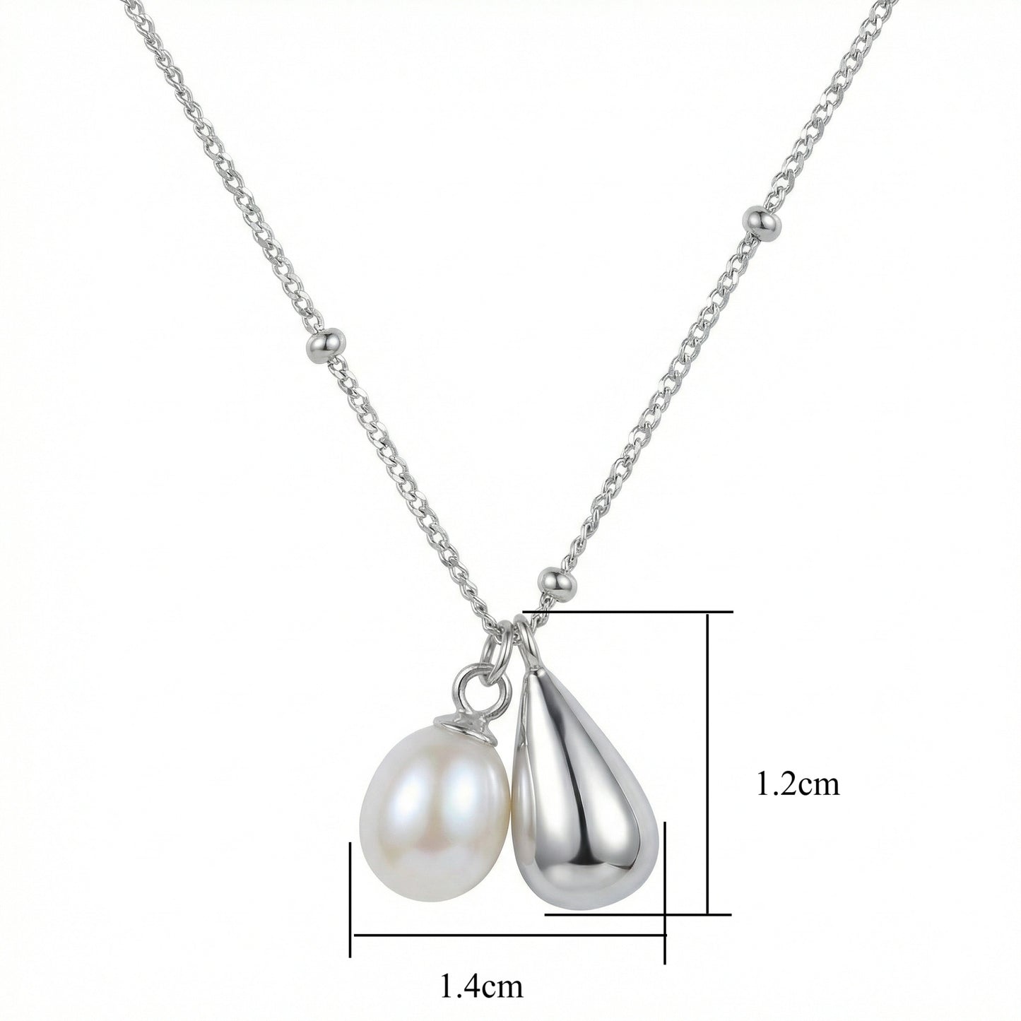 Elegant Pearl & Teardrop Pendant Necklace | S925 Sterling Silver