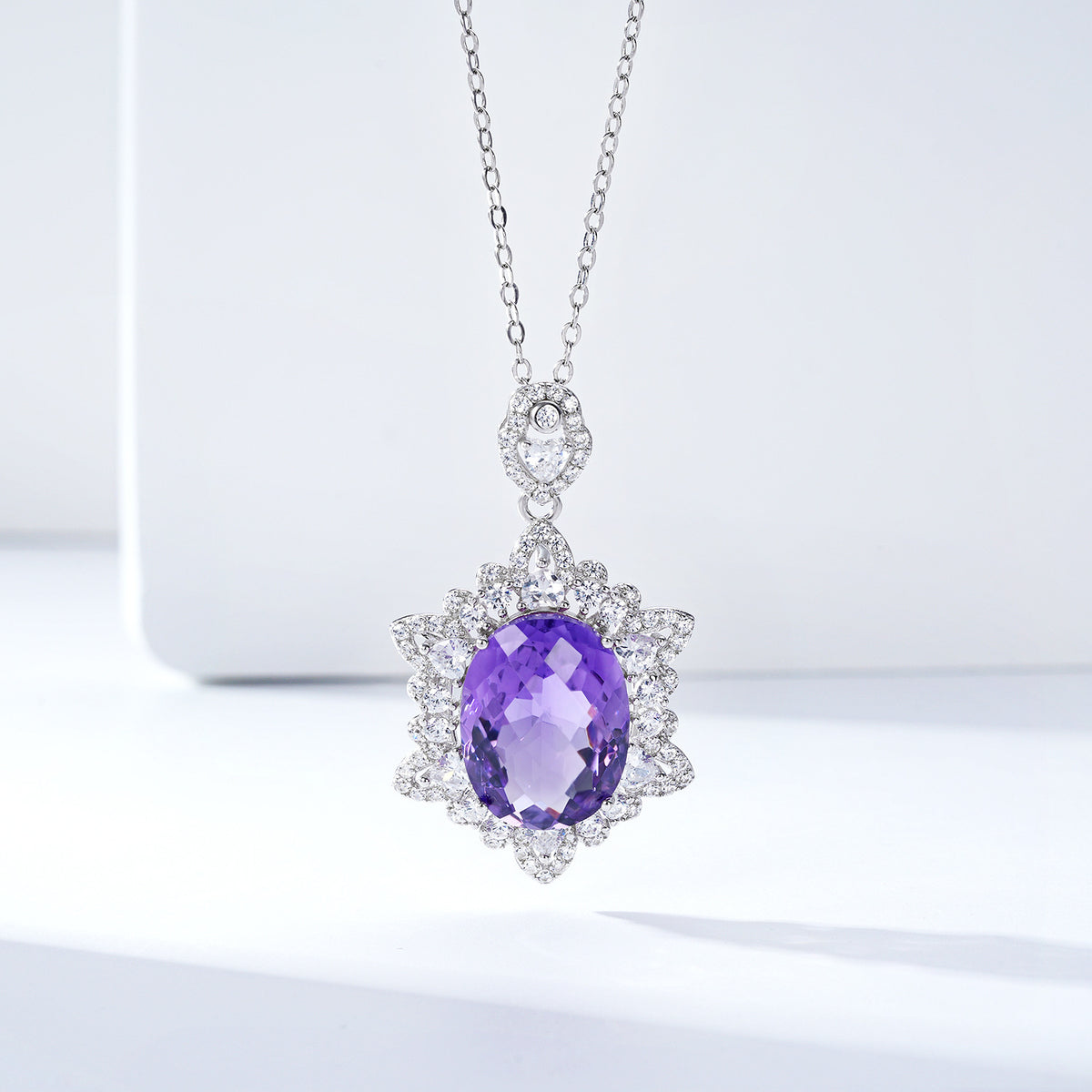 Natural Amethyst Necklace | S925 Sterling Silver