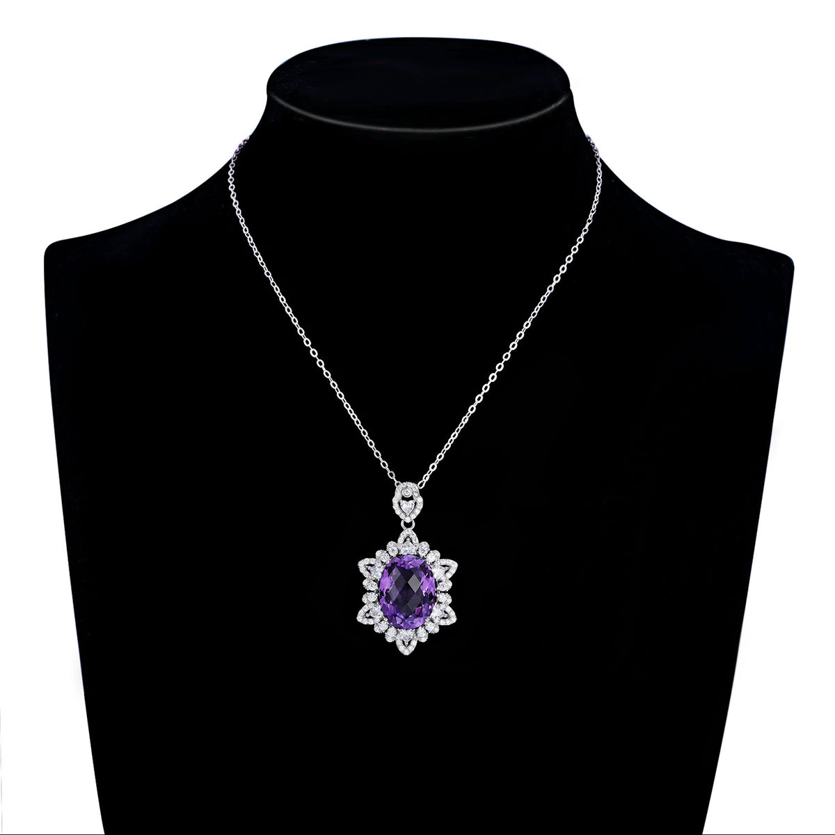 Natural Amethyst Necklace | S925 Sterling Silver