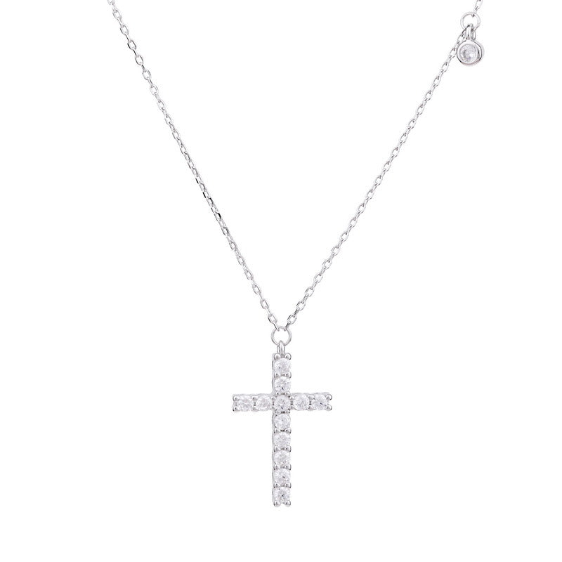 Diamond Cross Necklace | S925 Sterling Silver