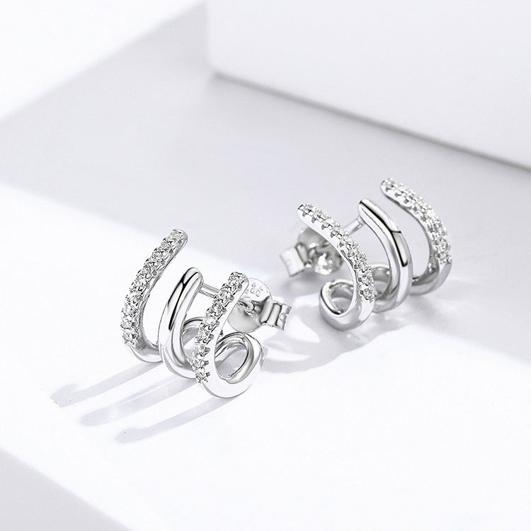 Romantic Layered Heart Earrings | S925 Sterling Silver Romantic