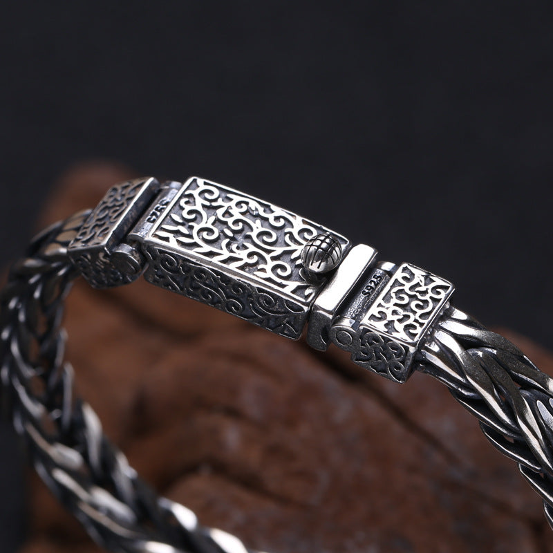 Braided Rattan Bracelet | S925 Sterling Silver