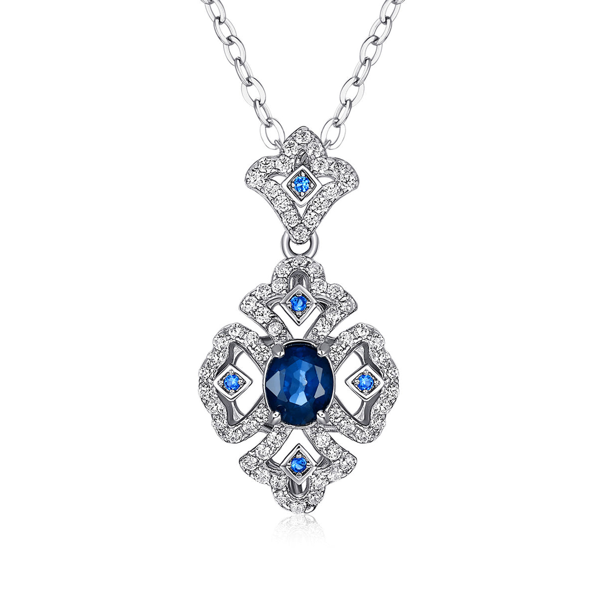 Pendentif en Saphir Naturel | Argent Sterling S925