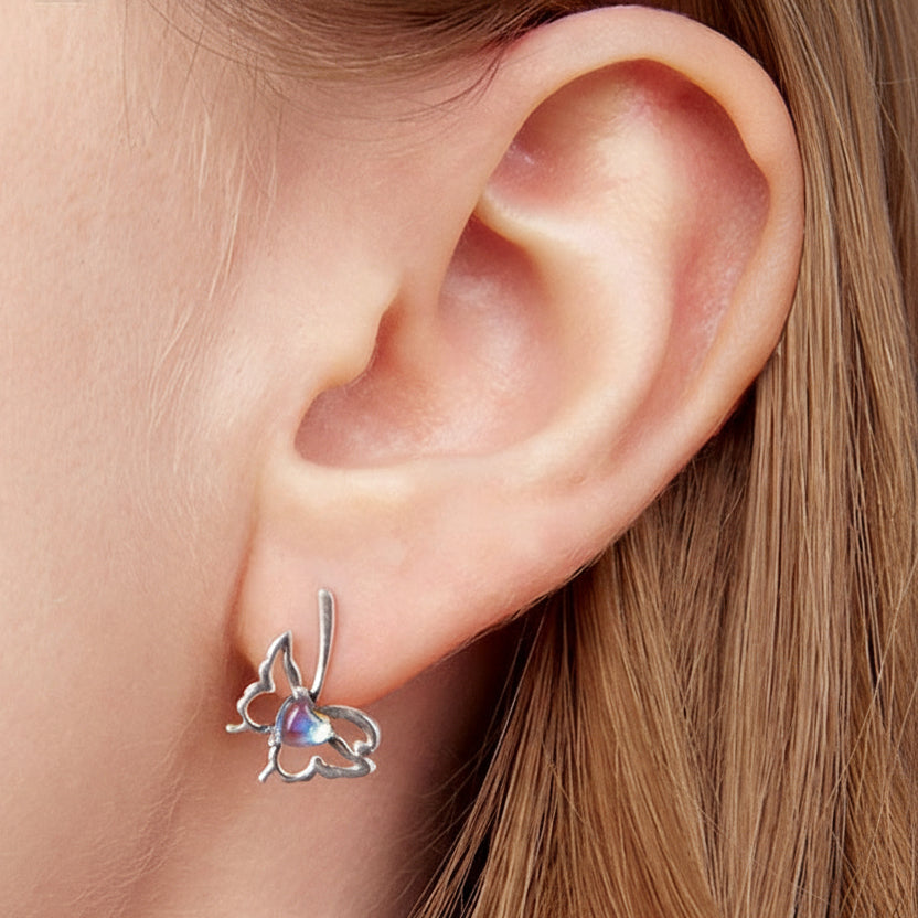 Moonstone Butterfly Studs | S925 Sterling Silver