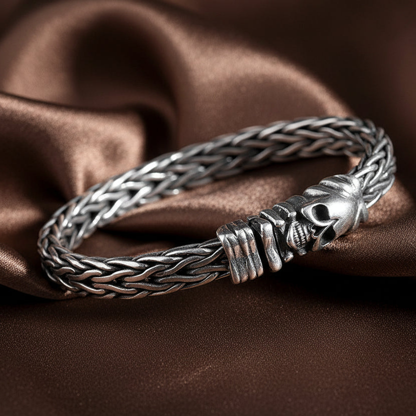 Skull Weave Bracelet | S925 Sterling Silver