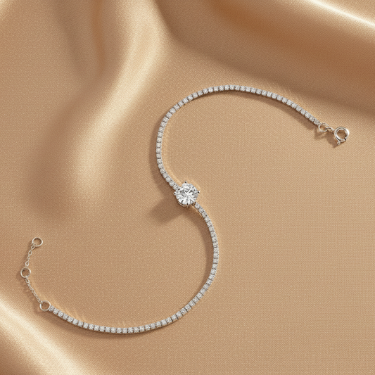 Dawn Dew Moissanite Bracelet | S925 Silver Platinum-plated