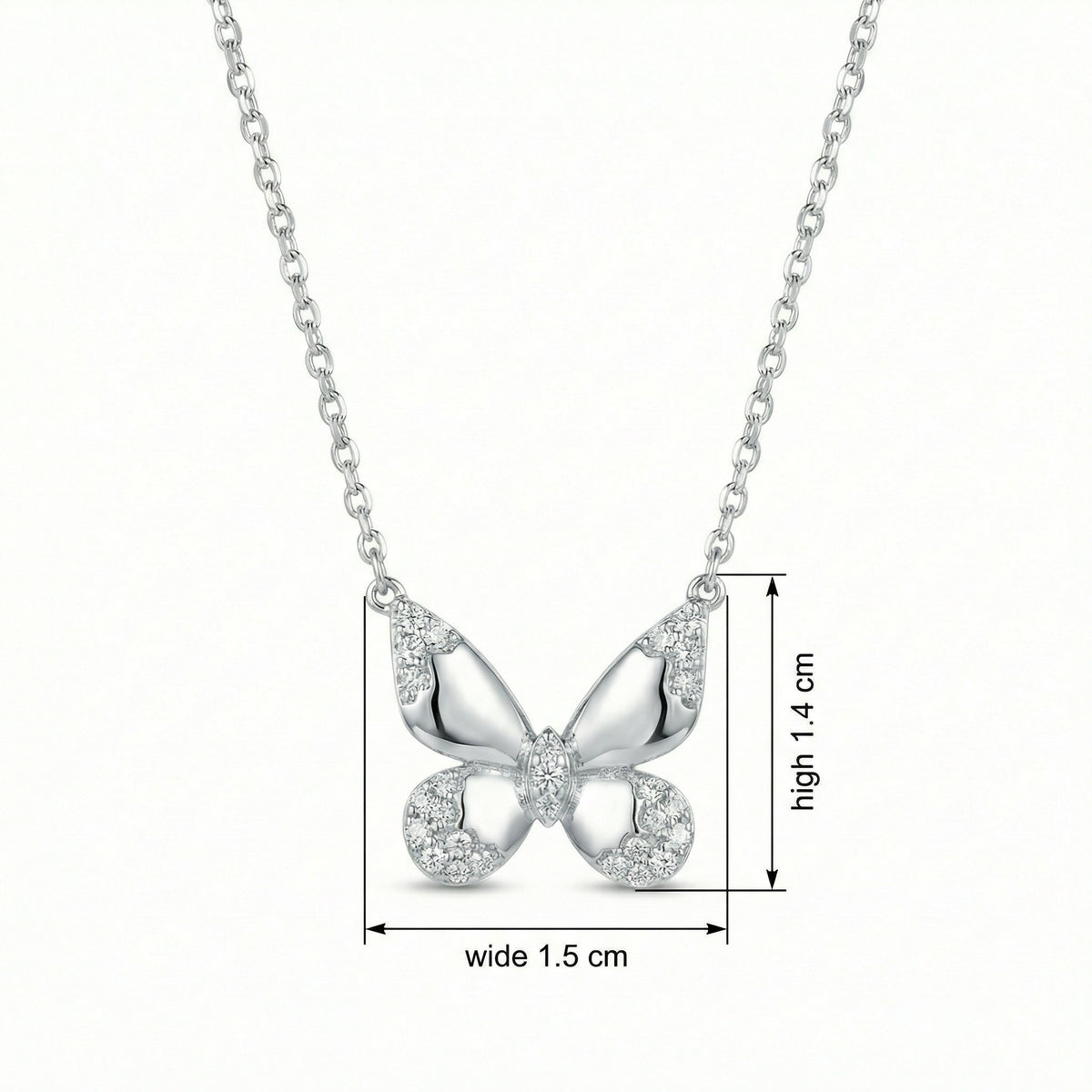 Butterfly Diamond Pendant Necklace | S925 Sterling Silver