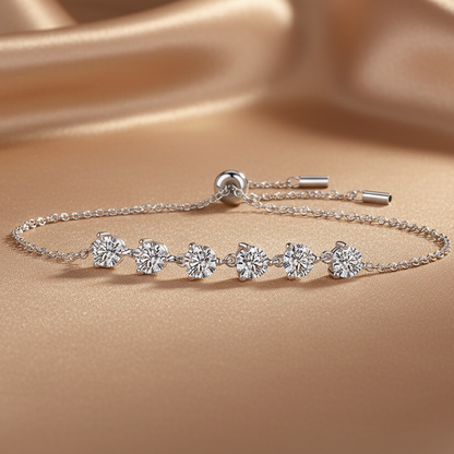 Ensemble de bracelets en moissanite Dreamy Beauty | Argent S925 plaqué platine