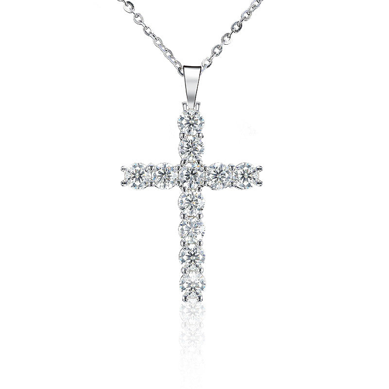 Faith Moissanite Cross Pendant Necklace | S925 Sterling Silver