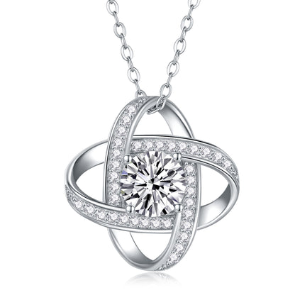 Collier Pendentif Moissanite Cycle | Argent 925 Plaqué Platine