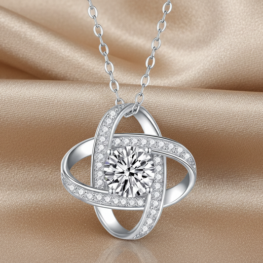 Cycle Moissanite Pendant Necklace | S925 Silver Platinum-plated