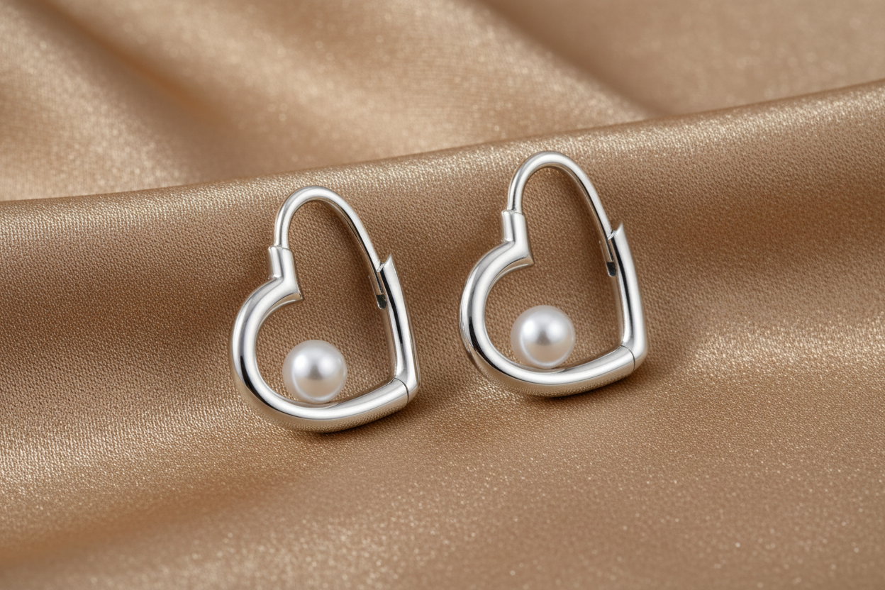 Cherished Pearl Heart Drop Earrings | S925 Sterling Silver