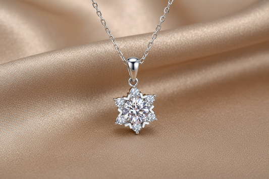Snowflake Pendant Necklace | Moissanite & S925 Silver