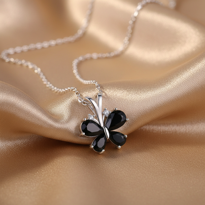Blackout Butterfly Pendant Necklace | S925 Sterling Silver