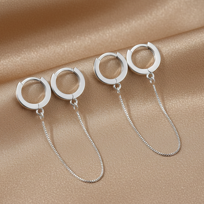 Long Drop Silver Earrings | S925 Sterling Silver