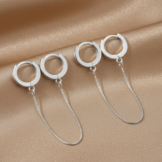 Long Drop Silver Earrings | S925 Sterling Silver