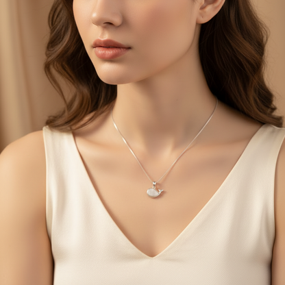 Deep Sea Mother Whale Necklace | S925 Sterling Silver