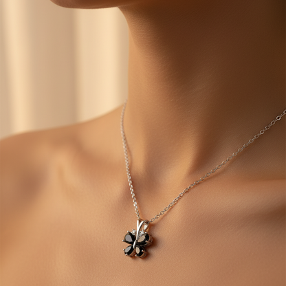 Blackout Butterfly Pendant Necklace | S925 Sterling Silver
