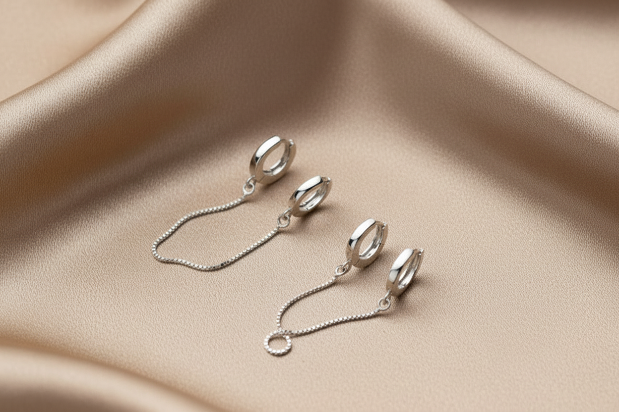 Long Drop Silver Earrings | S925 Sterling Silver