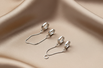 Long Drop Silver Earrings | S925 Sterling Silver