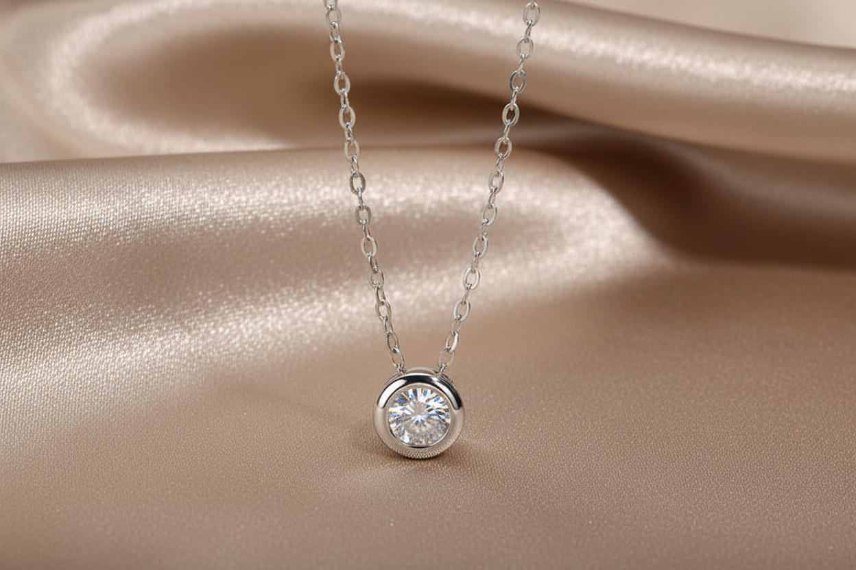 Collier pendentif en Moissanite | Argent sterling S925