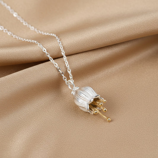 Silver Flower Pendant Necklace | S925 Sterling Silver