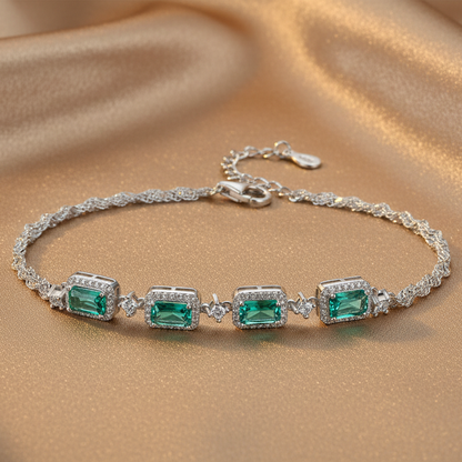 Bracelet en émeraude | Argent sterling S925