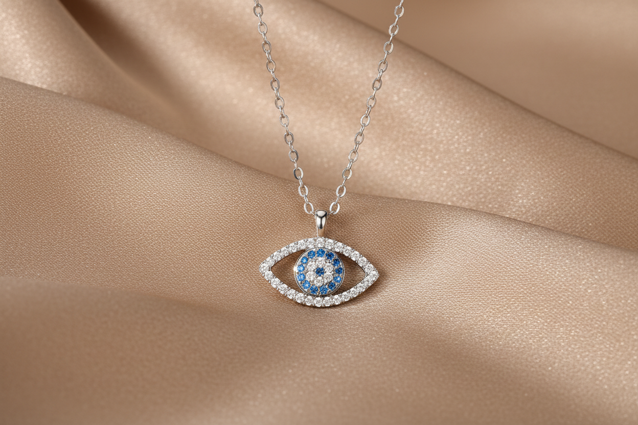 Evil Eye Pendant Necklace | S925 Sterling Silver