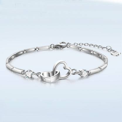 Interlocked Heart Bracelet | S925 Sterling Silver