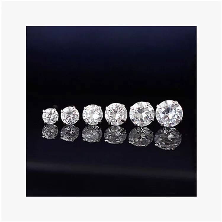 Four-Claw Diamond Stud Earrings | S925 Sterling Silver