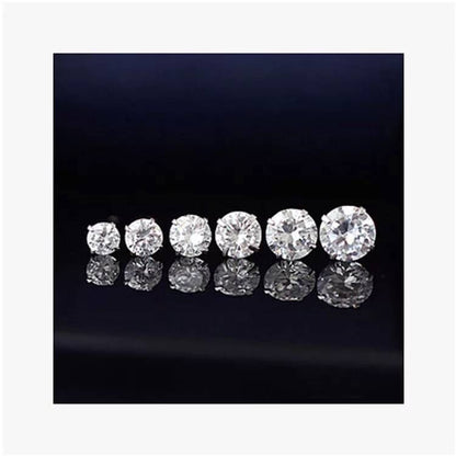 Four-Claw Diamond Stud Earrings | S925 Sterling Silver
