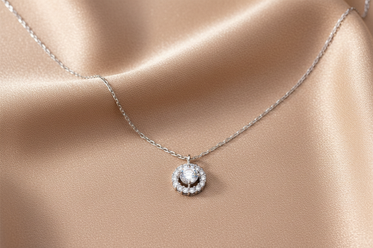 Double Ring Zircon Necklace | S925 Sterling Silver