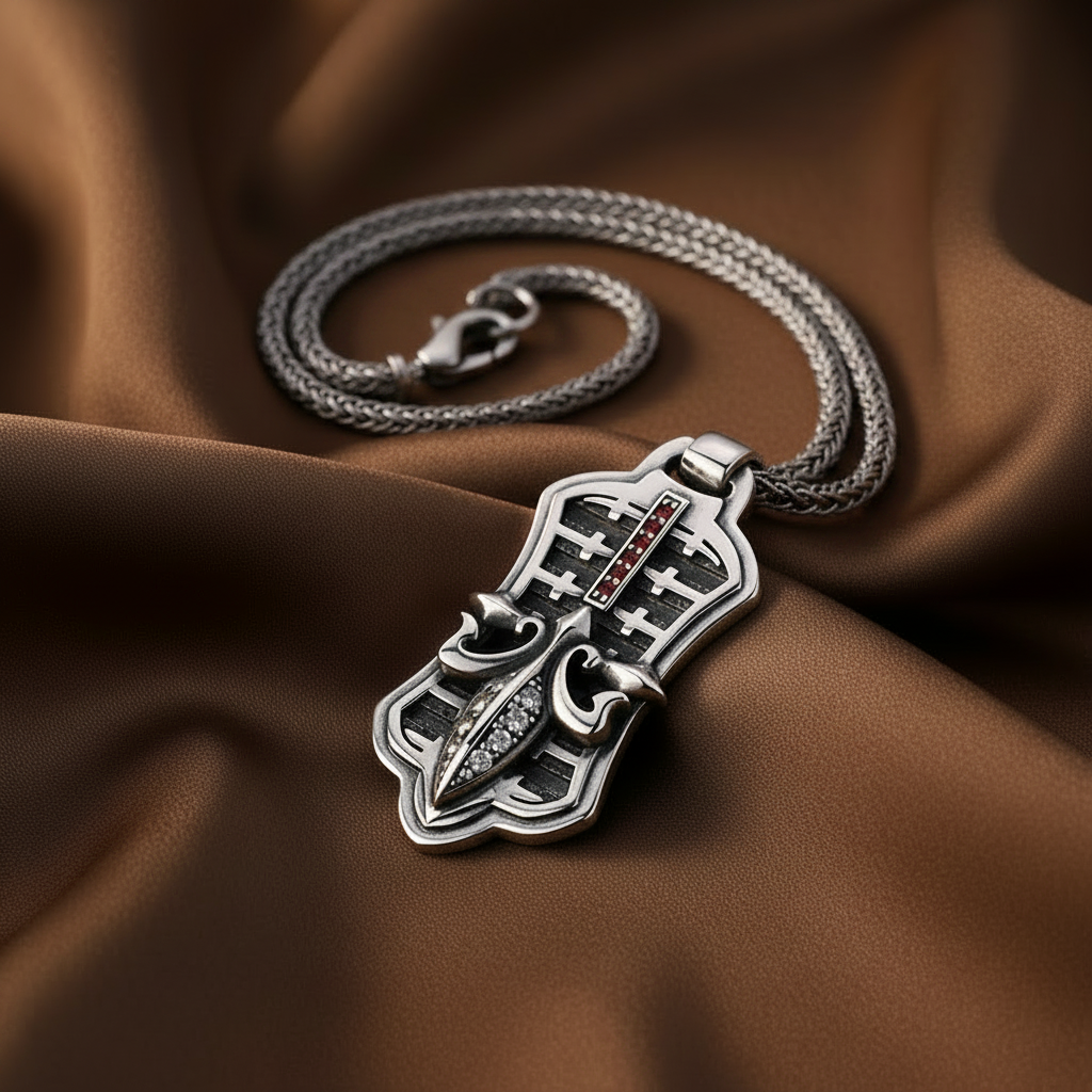 Boat Anchor Tag Pendant Necklace | S925 Sterling Silver
