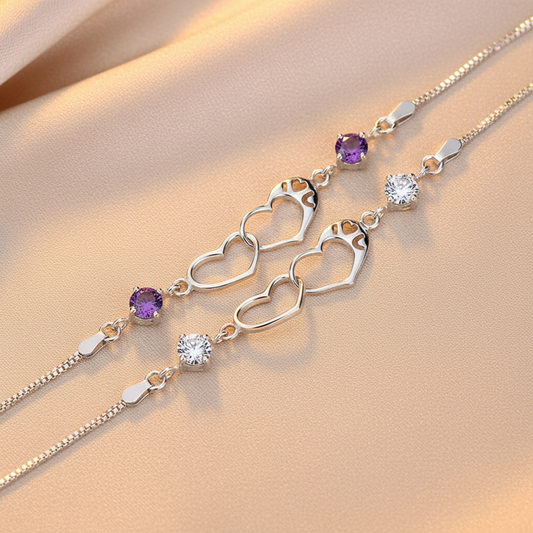 Intertwined Hearts Bracelet | S925 Sterling Silver