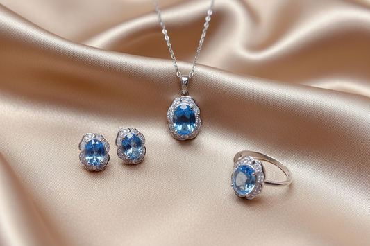 Blue Topaz Pendant Necklace | S925 Sterling Silver