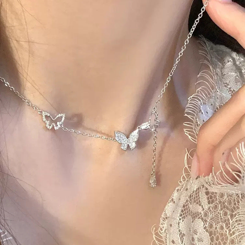 Elegant Multi Butterfly Necklace | S925 Sterling Silver