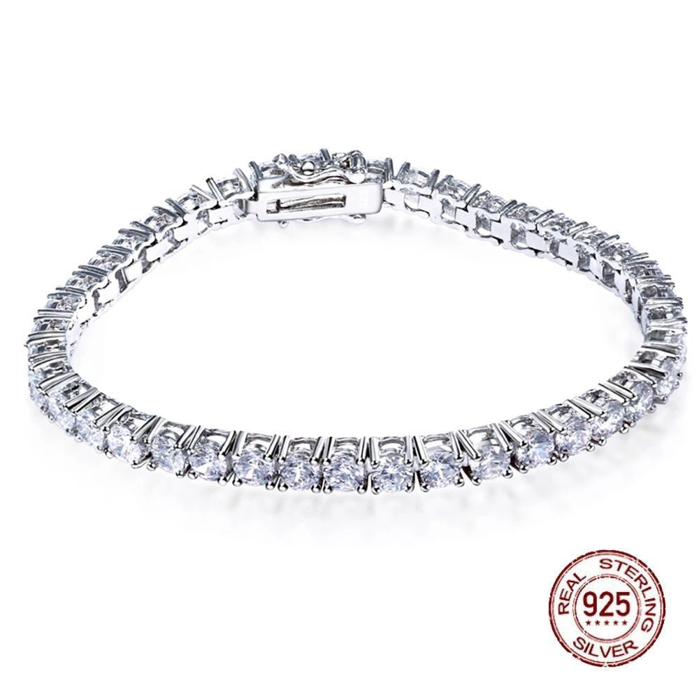 Diamond Tennis Bracelet | S925 Sterling Silver | Adjustable Length