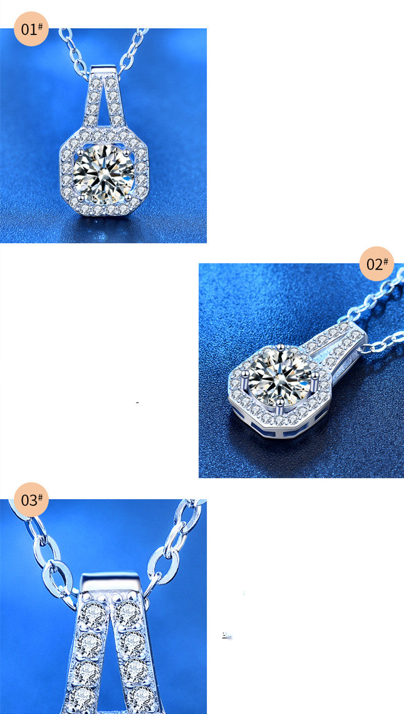Collier Princesse Sac en Argent Sterling 925 Moissanite pour Femme