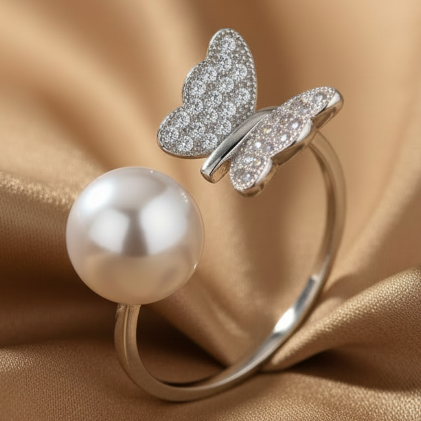 Butterfly Pearl Duality Ring | S925 Sterling Silver