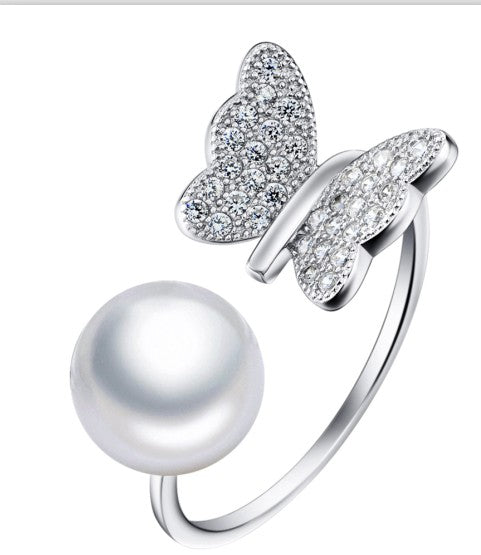 Butterfly Pearl Duality Ring | S925 Sterling Silver
