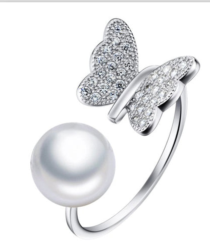 Butterfly Pearl Duality Ring | S925 Sterling Silver