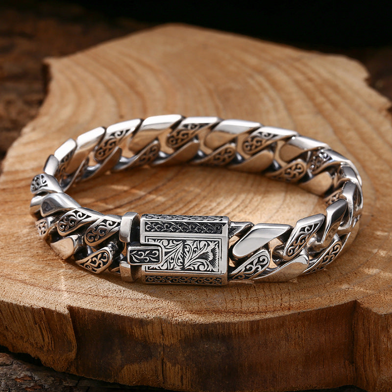 Tang Grass Cuban Link Bracelet | S925 Sterling Silver